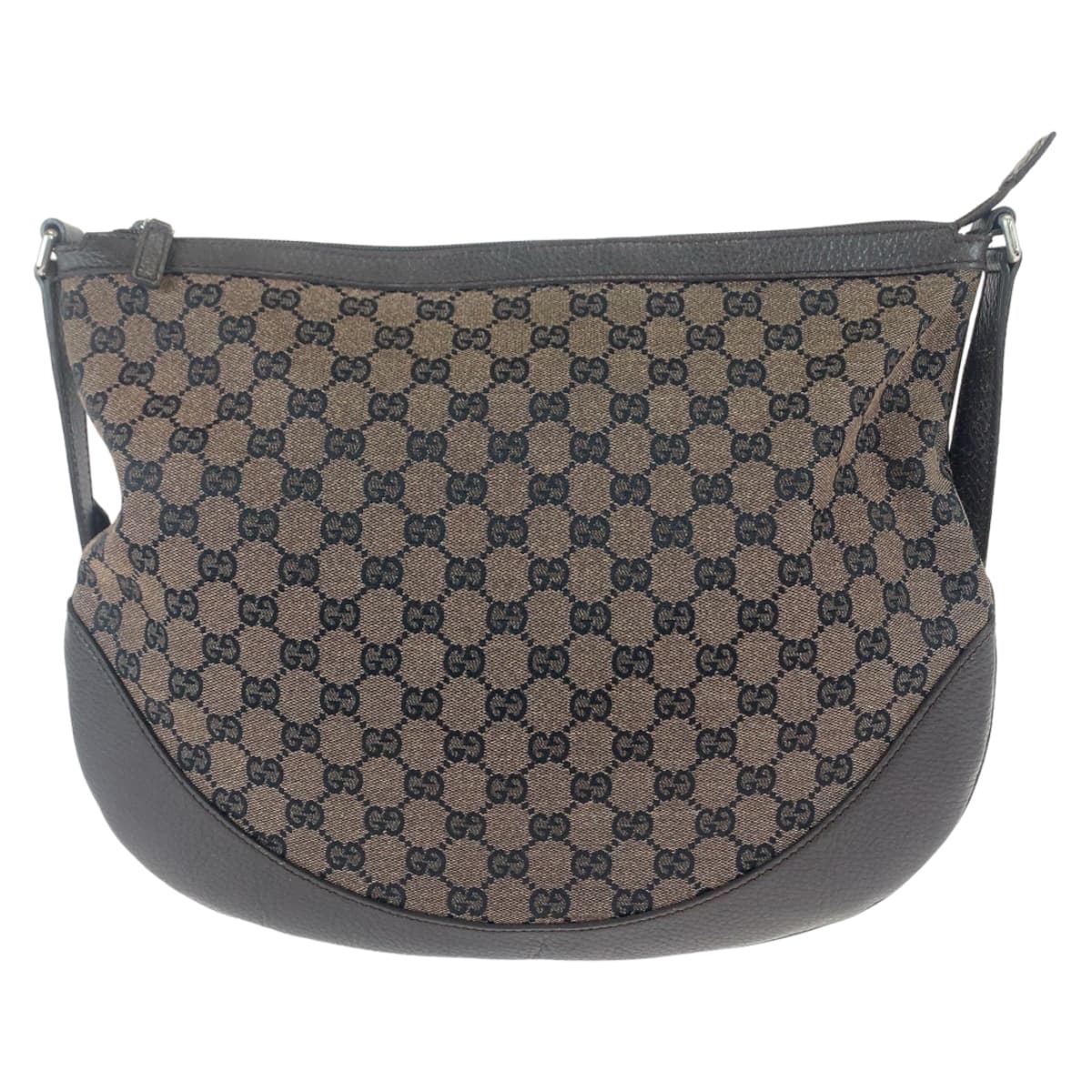 11098
GUCCI グッチ ブラウン シルバー金具 GGキャンバス / レザー 272380 斜め掛け ショルダーバッグ メッセンジャーバッグ  レディース