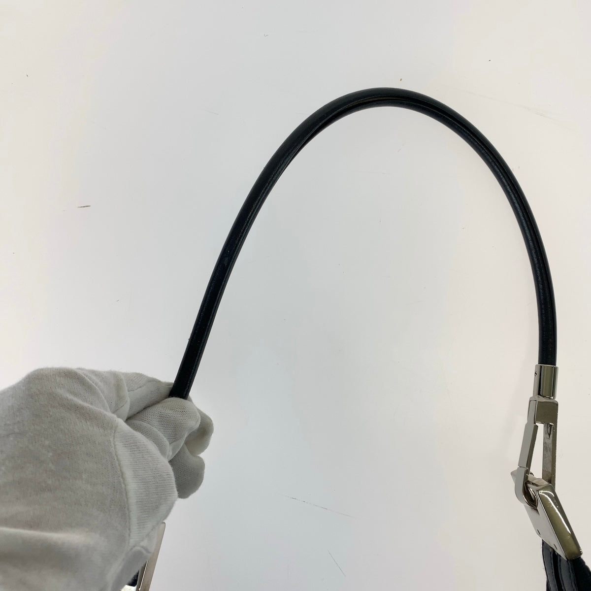 11099
GUCCI グッチ ブラック 黒 シルバー金具 GGキャンバス / レザー 001 3812 ホーボー ショルダーバッグ ハンドバッグ  レディース