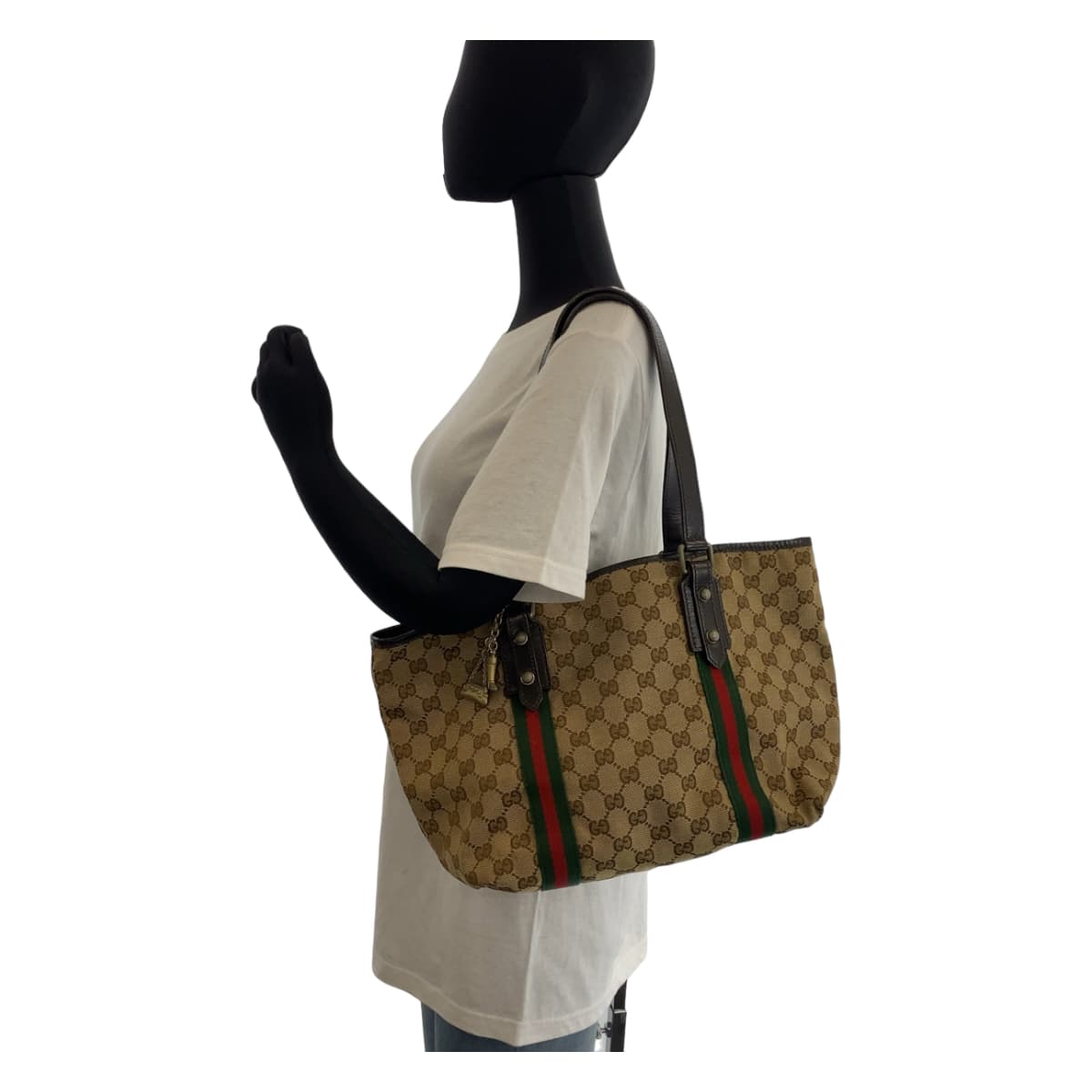17979
GUCCI グッチ シェリーライン ベージュ マルチカラー GGキャンバス 137396 トートバッグ ショルダーバッグ  レディース AB40