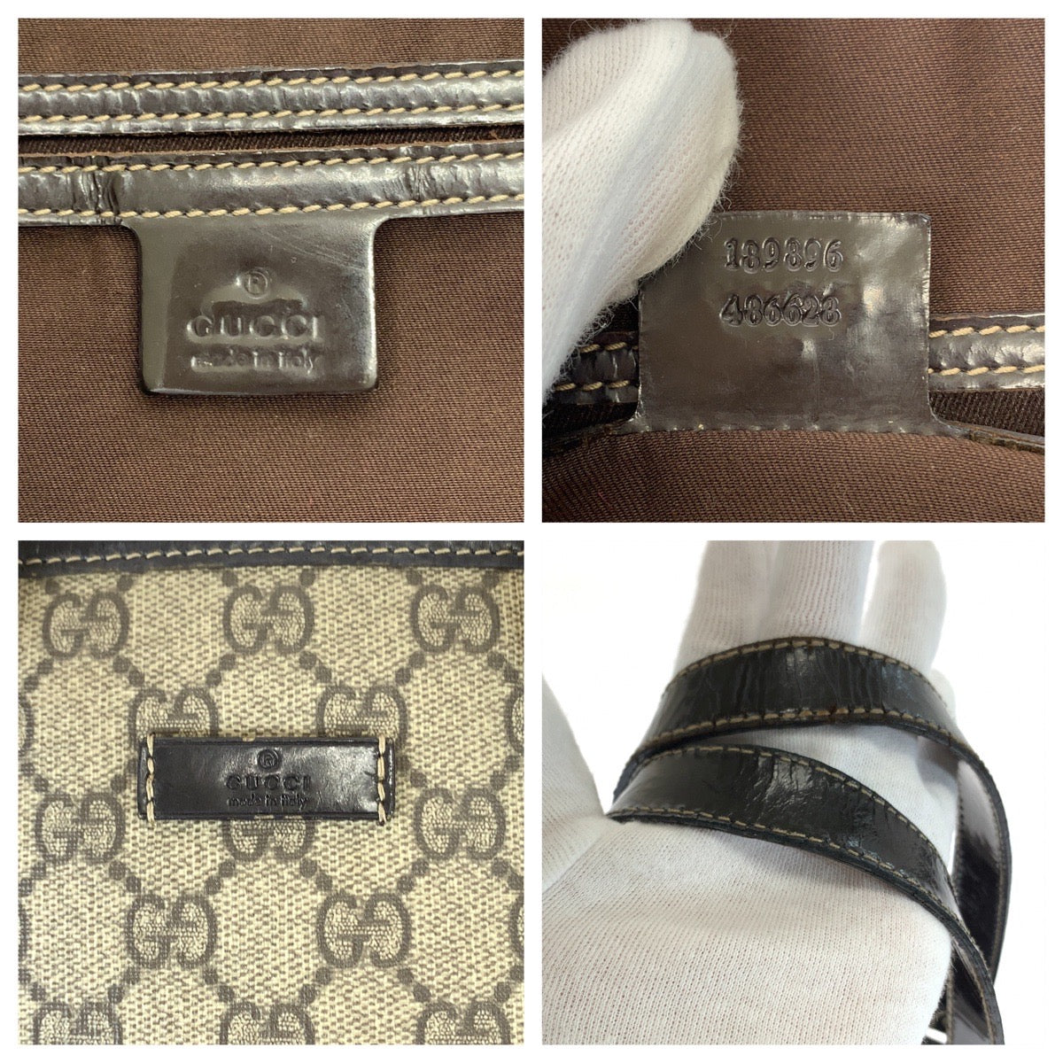 11104
GUCCI グッチ ブラウン ゴールド金具 GGスプリームキャンバス 189896 トートバッグ ハンドバッグ ショルダーバッグ  レディース