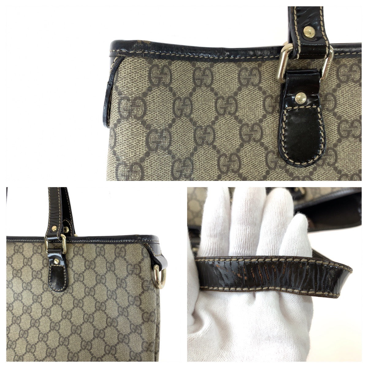 11104
GUCCI グッチ ブラウン ゴールド金具 GGスプリームキャンバス 189896 トートバッグ ハンドバッグ ショルダーバッグ  レディース