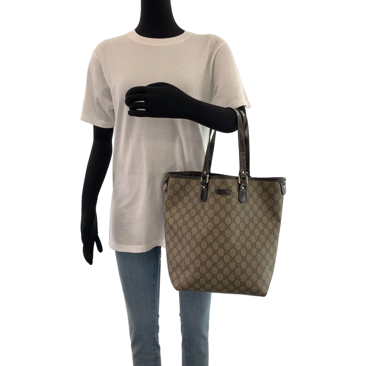 11104
GUCCI グッチ ブラウン ゴールド金具 GGスプリームキャンバス 189896 トートバッグ ハンドバッグ ショルダーバッグ  レディース