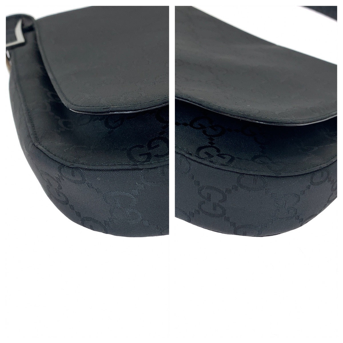 11106
GUCCI グッチ GG柄 ブラック シルバー金具 GGキャンバス 001 3195 002214 ホーボー ショルダーバッグ  レディース