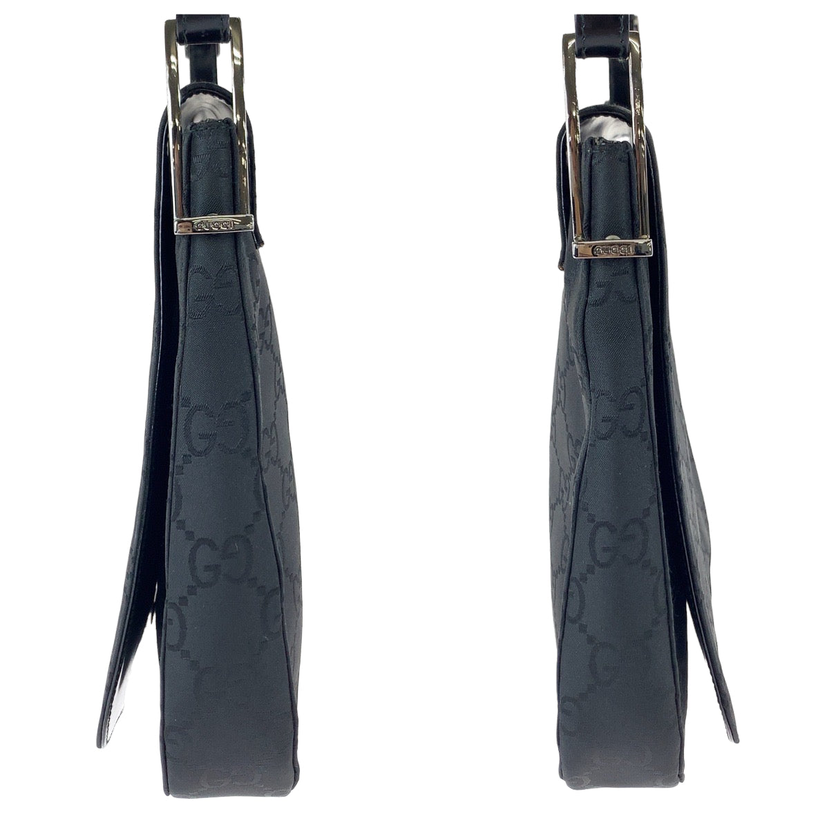 11106
GUCCI グッチ GG柄 ブラック シルバー金具 GGキャンバス 001 3195 002214 ホーボー ショルダーバッグ  レディース