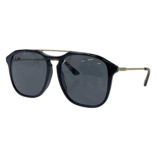 11113
 GUCCI Gucci Black Brown Gold hardware Plastic GG0321S 001 55□19 145 Sunglasses Wellington Men's