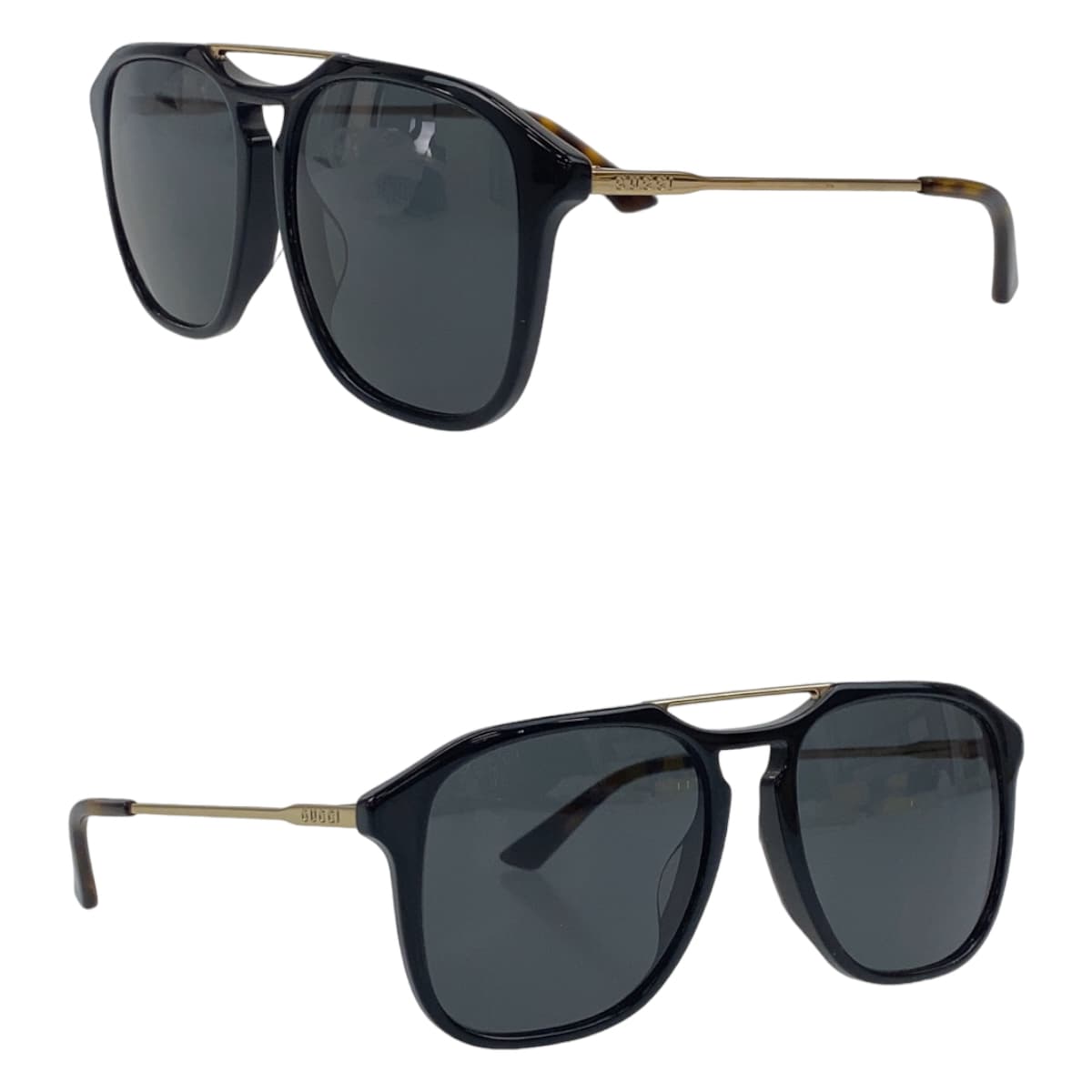 11113
GUCCI グッチ ブラック ブラウン ゴールド金具 プラスチック GG0321S 001 55□19 145 サングラス ウェリントン  メンズ ABP25