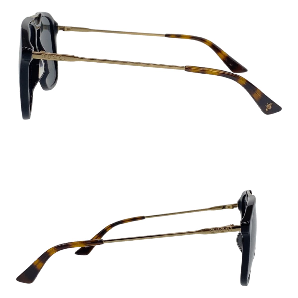 11113
GUCCI グッチ ブラック ブラウン ゴールド金具 プラスチック GG0321S 001 55□19 145 サングラス ウェリントン  メンズ ABP25