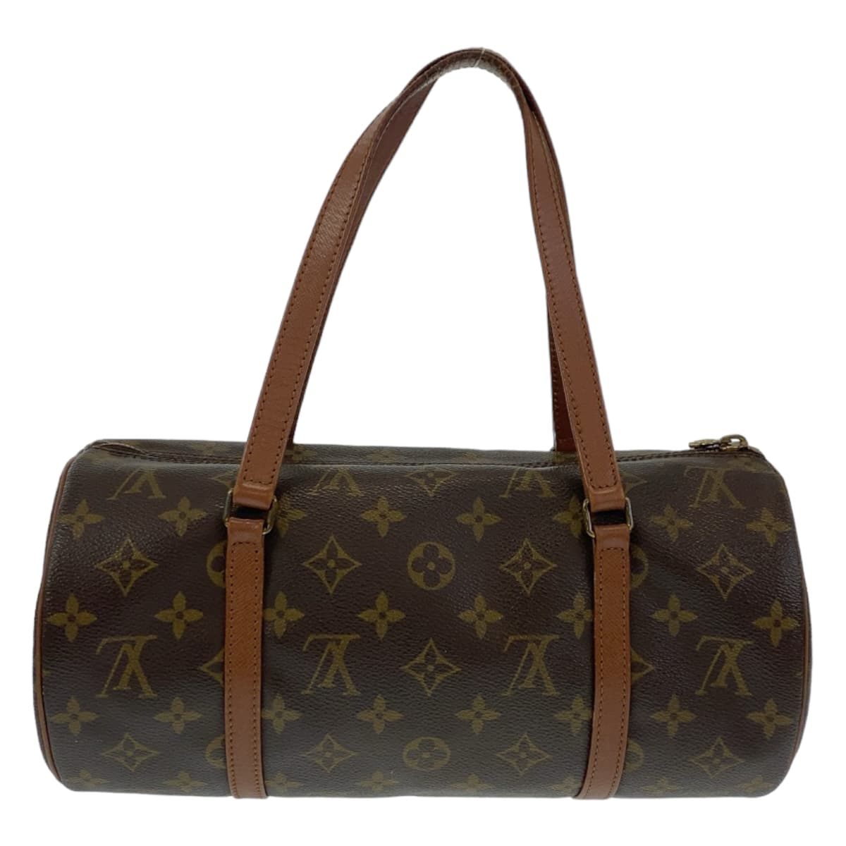 LOUIS VUITTON ルイヴィトン モノグラム パピヨン ポーチ付き ブラウン ゴールド金具 PVC M51366 ハンドバッグ ショルダーバッグ  レディース