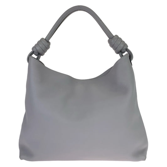 LOEWE ロエベ アナグラム フラメンコ ホーボー スモール グレー 灰色 レザー ショルダーバッグ ハンドバッグ  レディース