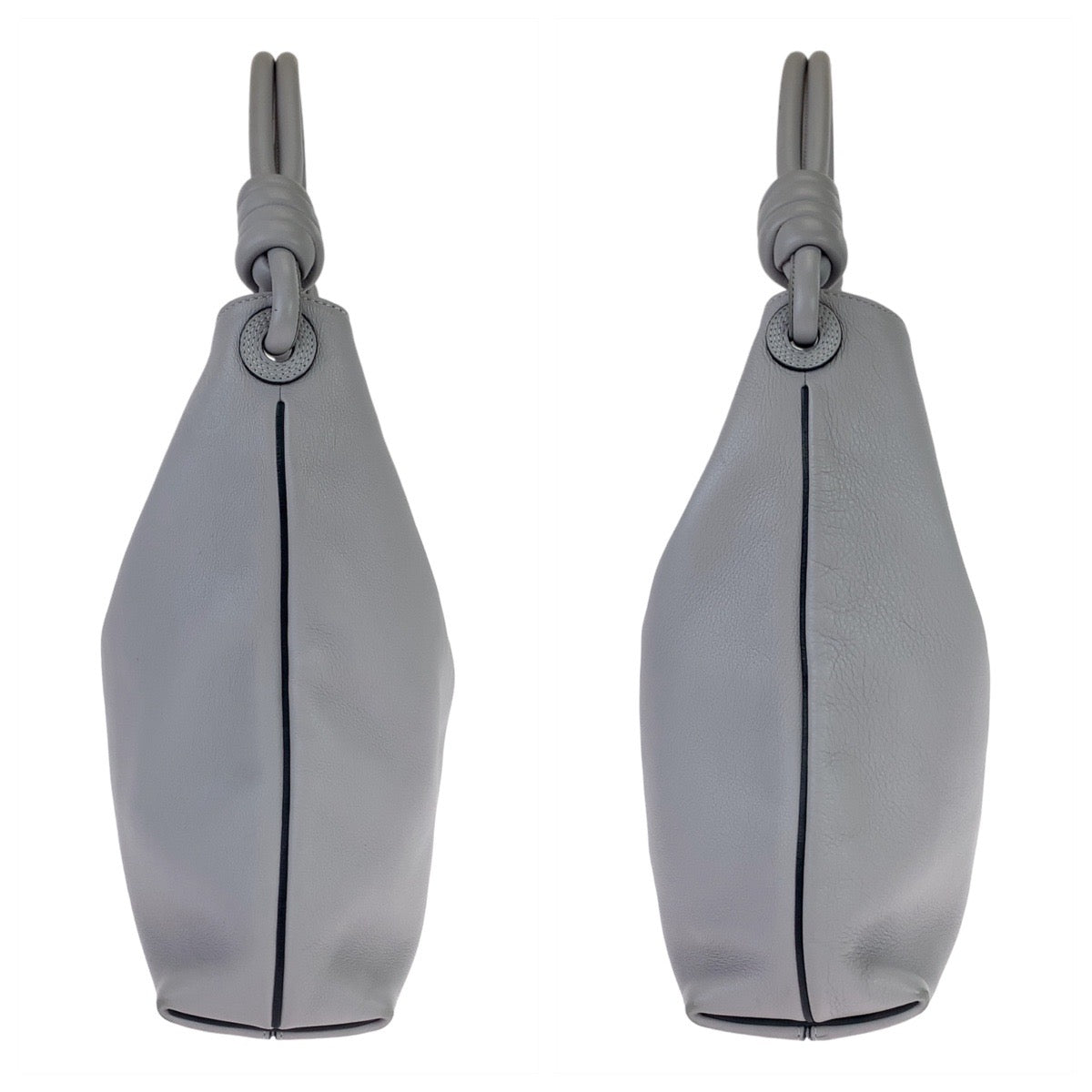 LOEWE ロエベ アナグラム フラメンコ ホーボー スモール グレー 灰色 レザー ショルダーバッグ ハンドバッグ  レディース