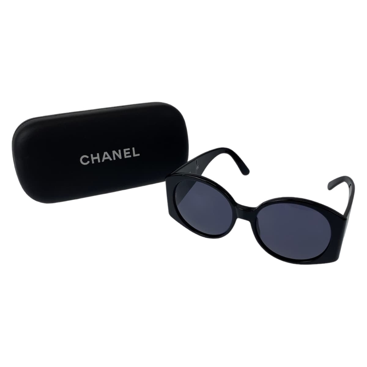 CHANEL シャネル ヴィンテージ ビッグココマーク ブラック 黒 ゴールド プラスチック 05241 94305 サングラス ラウンド  レディース