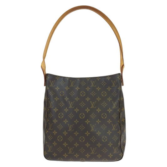 LOUIS VUITTON Louis Vuitton Monogram Looping GM Brown Gold Hardware PVC M51145 Shoulder Bag for Women