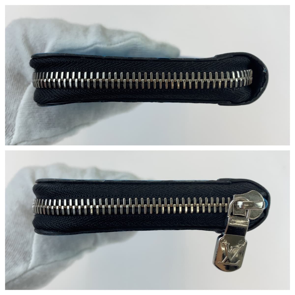 LOUIS VUITTON ルイヴィトン タイガラマ ジッピーウォレット ヴェルティカル ライトブルー 水色 ブラック 黒 PVC M30467 長財布 ラウンドファスナー  メンズ