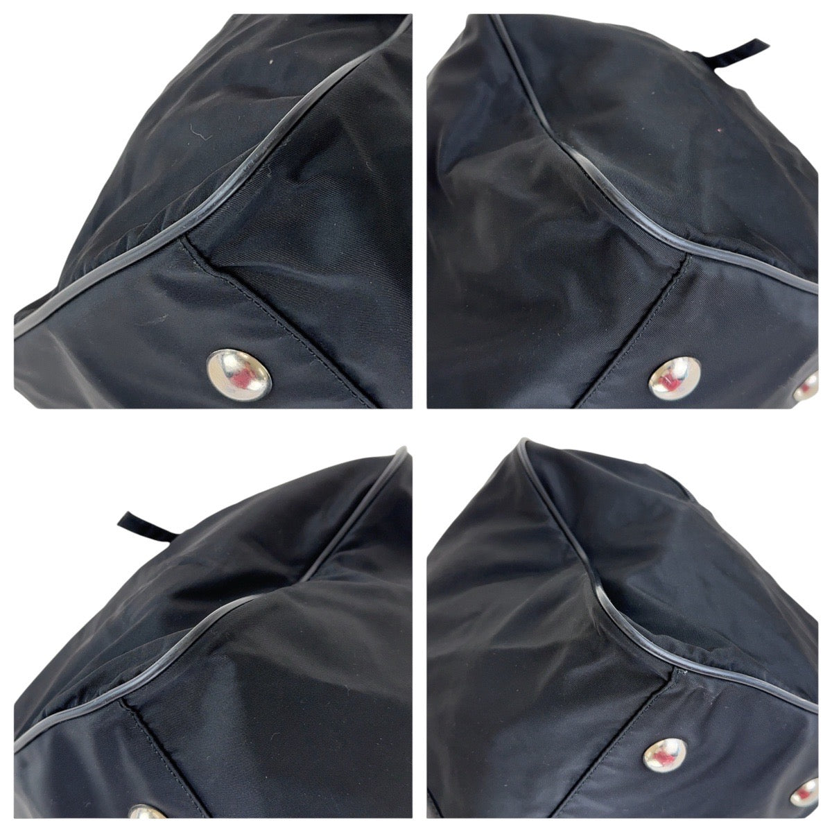 12851
PRADA プラダ テスート 三角ロゴプレート ブラック 黒 シルバー金具 ナイロン / レザー ボストンバッグ 男女兼用  レディース