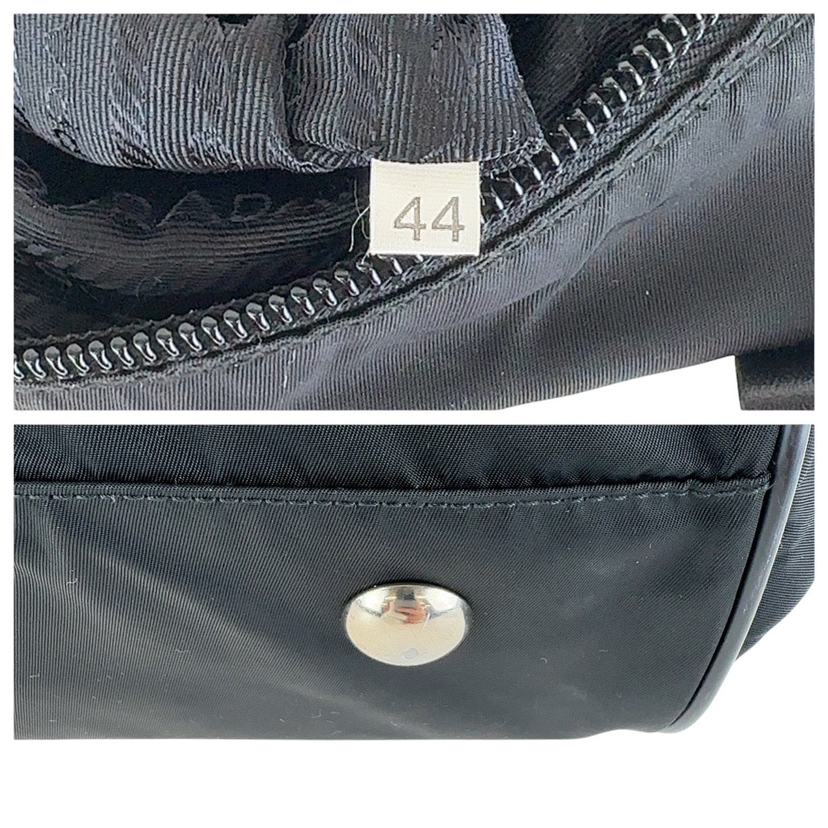 12851
PRADA プラダ テスート 三角ロゴプレート ブラック 黒 シルバー金具 ナイロン / レザー ボストンバッグ 男女兼用  レディース