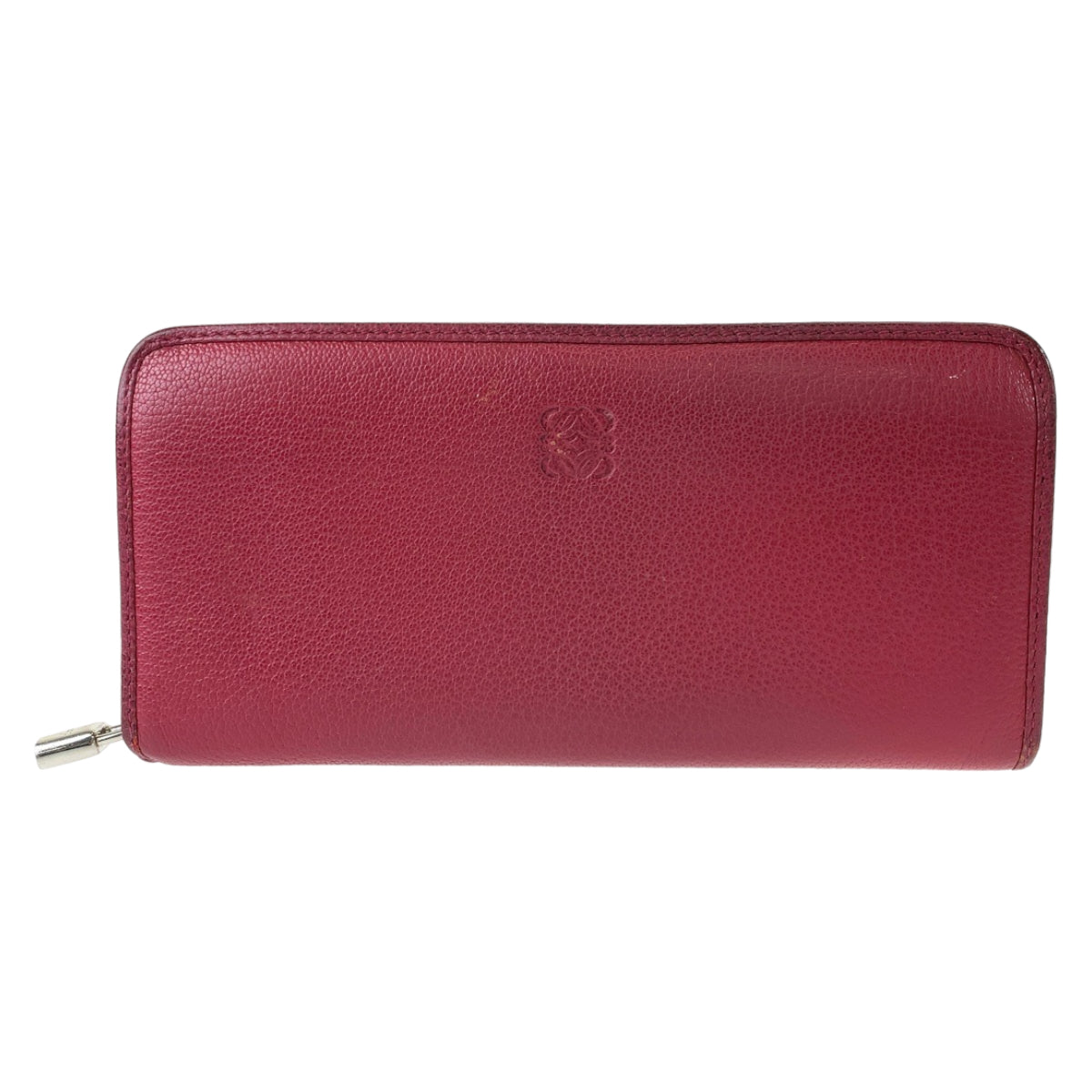12481
LOEWE ロエベ アナグラム アマソナ レッド シルバー金具 レザー 113N95 F13 長財布 ラウンドファスナー  レディース