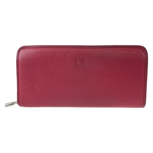 12481
LOEWE ロエベ アナグラム アマソナ レッド シルバー金具 レザー 113N95 F13 長財布 ラウンドファスナー  レディース