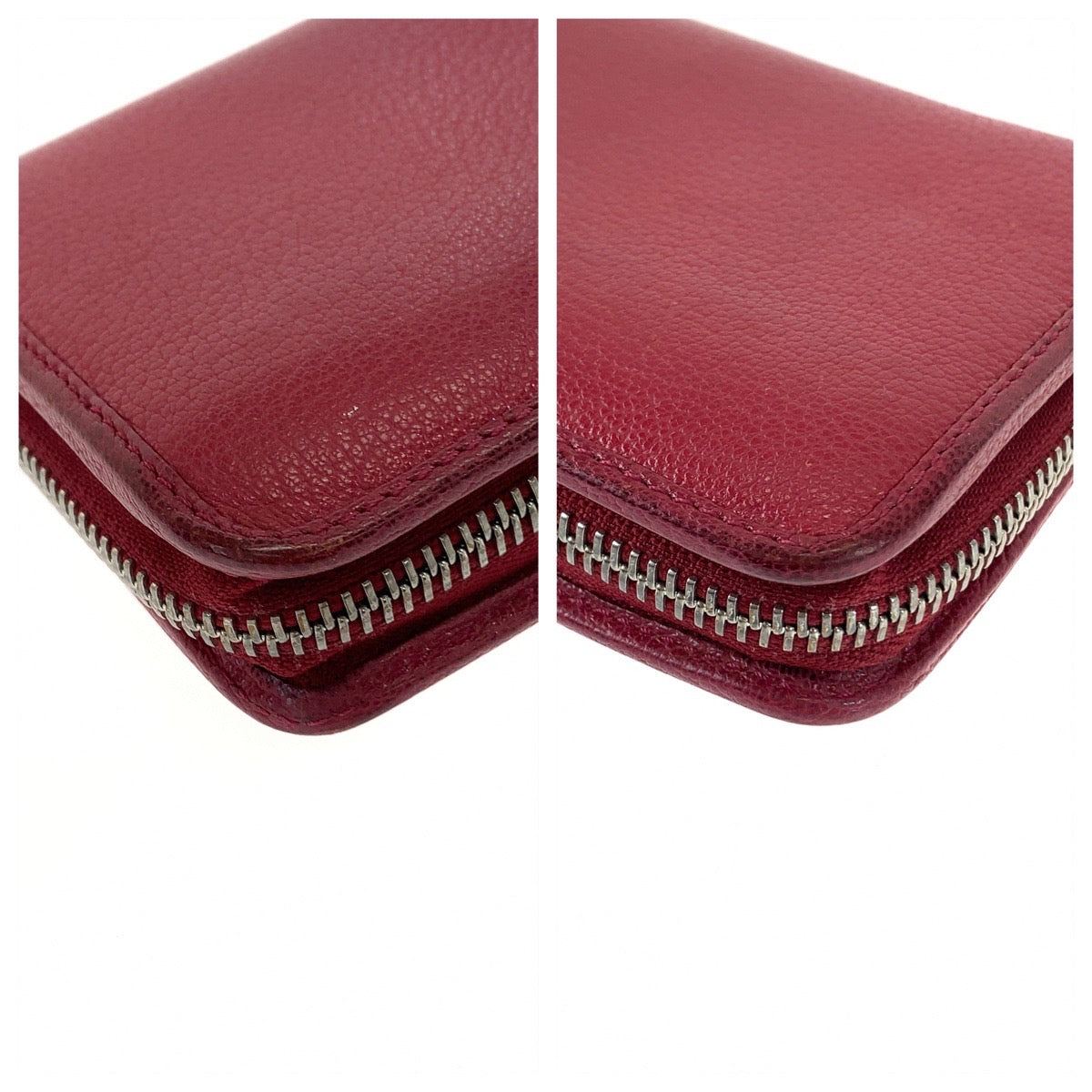 12481
LOEWE ロエベ アナグラム アマソナ レッド シルバー金具 レザー 113N95 F13 長財布 ラウンドファスナー  レディース