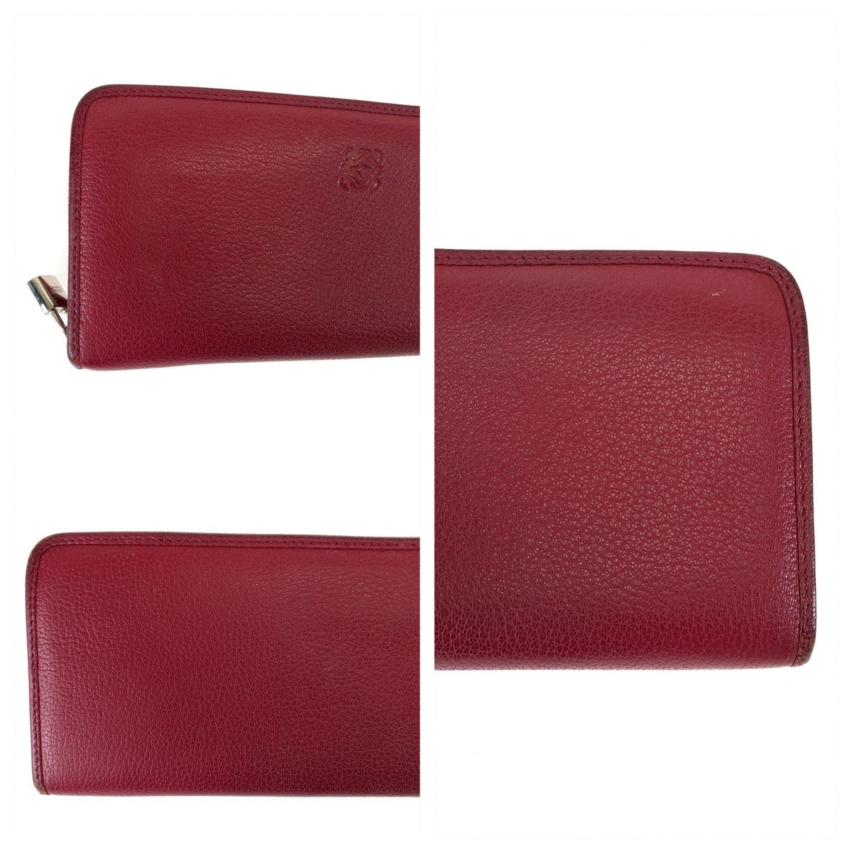 12481
LOEWE ロエベ アナグラム アマソナ レッド シルバー金具 レザー 113N95 F13 長財布 ラウンドファスナー  レディース