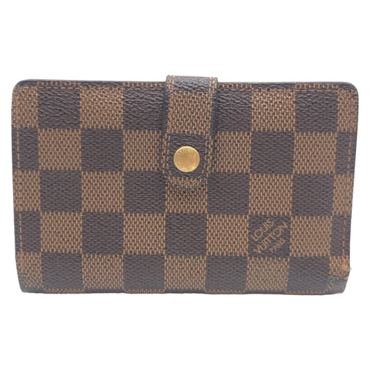 11136
 LOUIS VUITTON Damier Portemonnay Biennois Brown Gold Hardware PVC N61664 Clasp Purse Folding Wallet Compact Wallet Women's