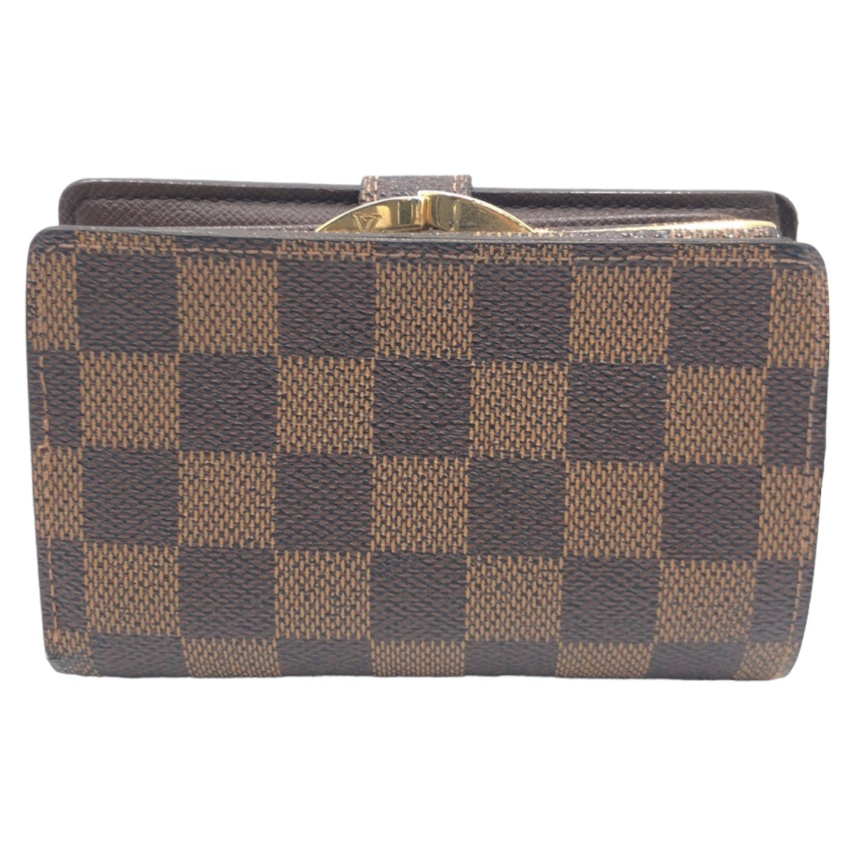 11136
 LOUIS VUITTON Damier Portemonnay Biennois Brown Gold Hardware PVC N61664 Clasp Purse Folding Wallet Compact Wallet Women's