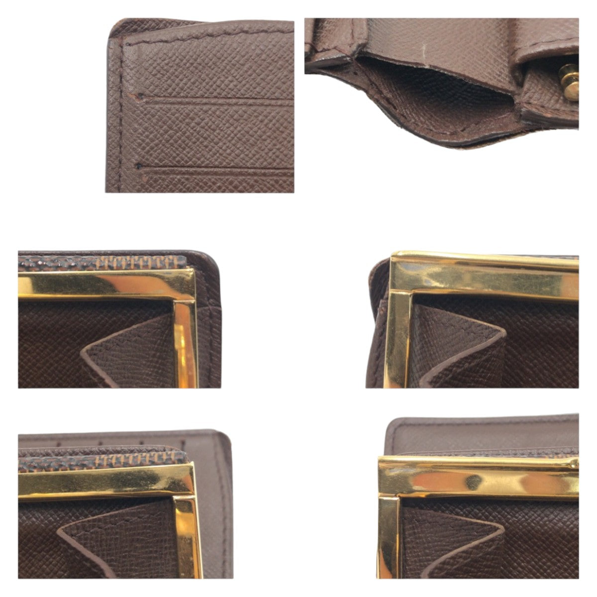 11136
LOUIS VUITTON ルイヴィトン ダミエ ポルトモネ ビエ ヴィエノワ ブラウン ゴールド金具 PVC N61664 がま口 折財布 コンパクトウォレット  レディース