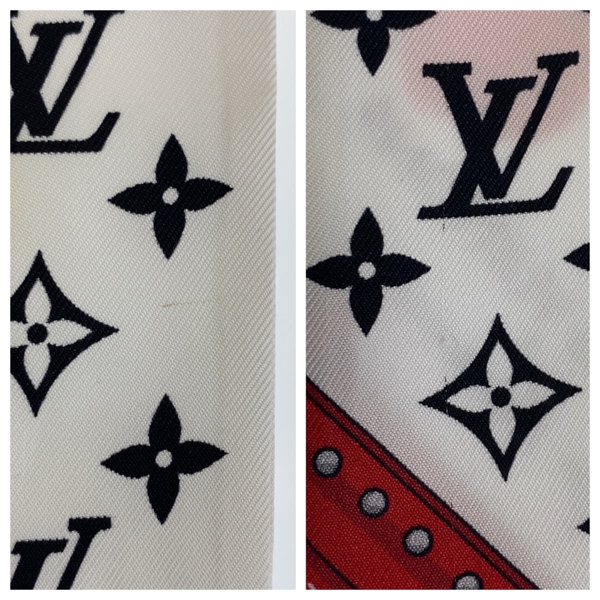 11140
LOUIS VUITTON ルイヴィトン バンドーBB ペインティッド ドット LV×YK ホワイト マルチカラー シルク M78284 スカーフ リボンスカーフ  レディース