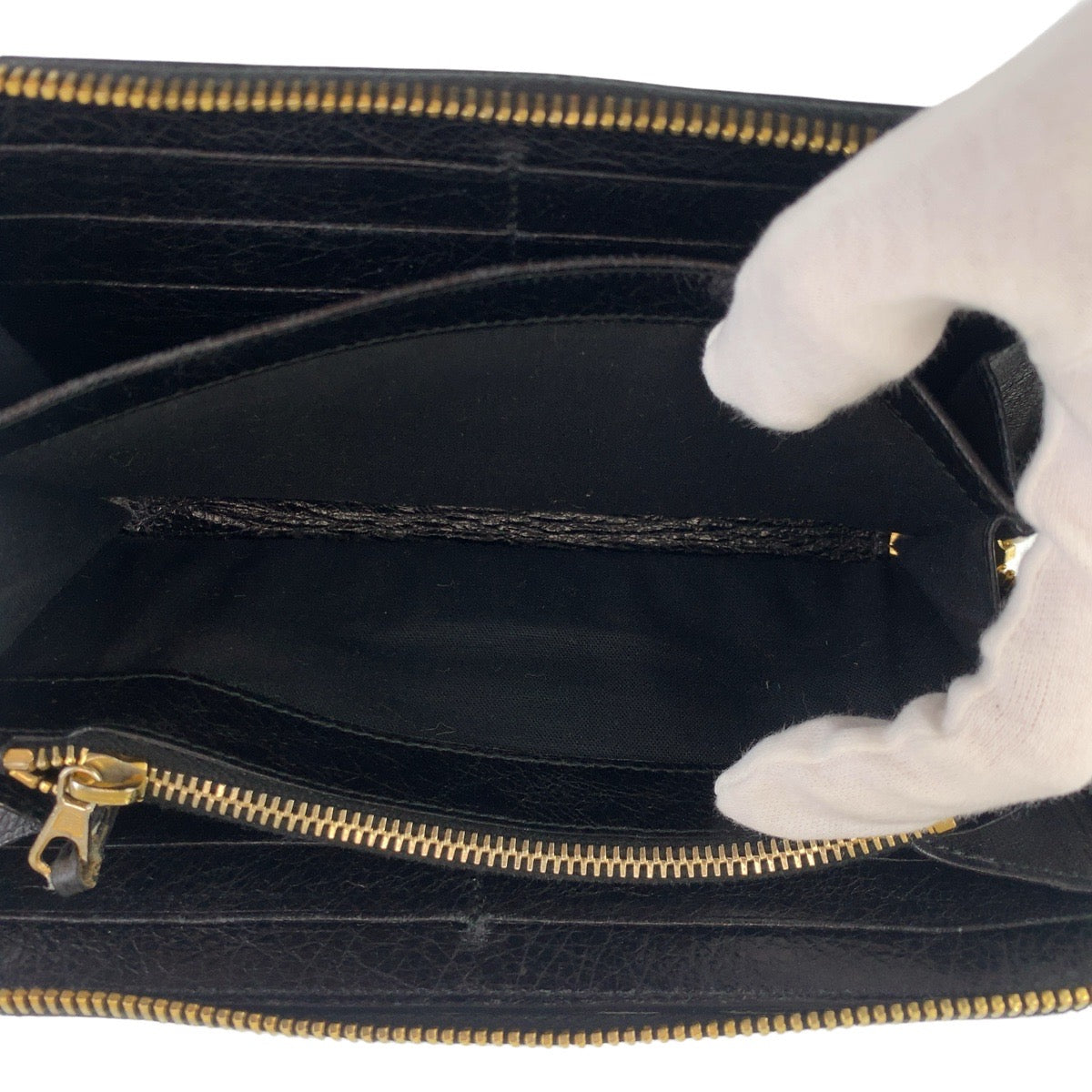 11141
BALENCIAGA バレンシアガ ジャイアント コンチネンタル ブラック ゴールド金具 レザー 長財布 ロングウォレット  レディース