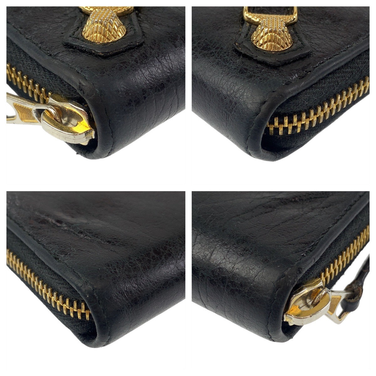 11141
BALENCIAGA バレンシアガ ジャイアント コンチネンタル ブラック ゴールド金具 レザー 長財布 ロングウォレット  レディース