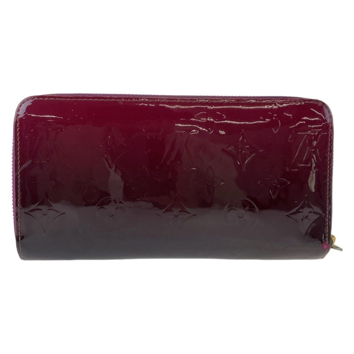 LOUIS VUITTON Louis Vuitton Vernis Portefeuille Zippy Wallet Wine Red Bordeaux Gradient Enamel M90972 Long Wallet Round Zipper Women's