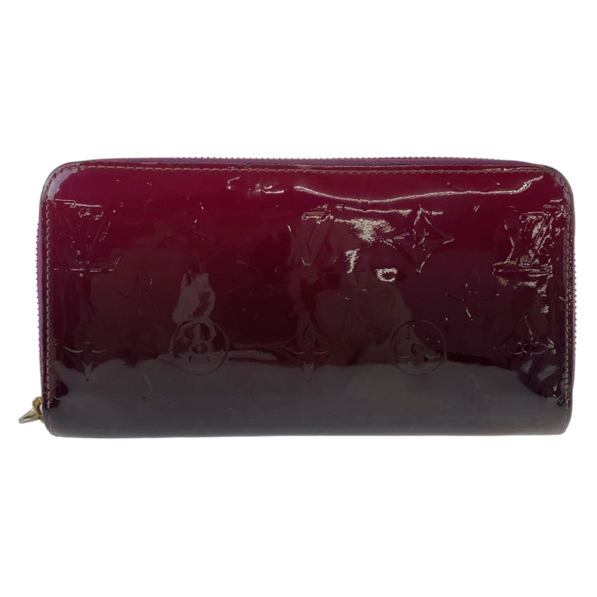 LOUIS VUITTON Louis Vuitton Vernis Portefeuille Zippy Wallet Wine Red Bordeaux Gradient Enamel M90972 Long Wallet Round Zipper Women's