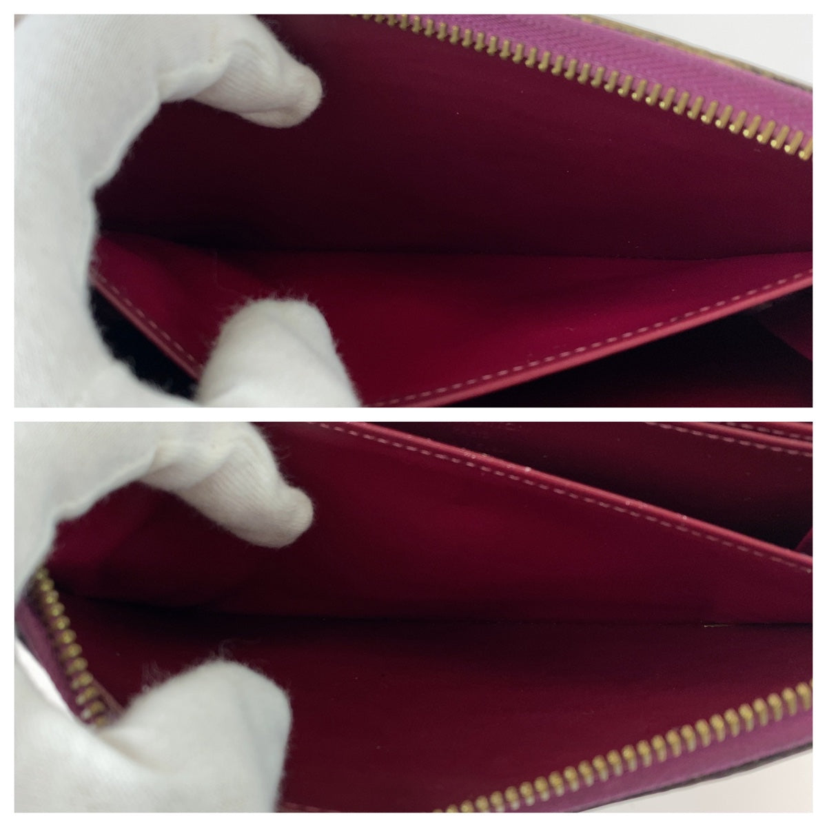 LOUIS VUITTON Louis Vuitton Vernis Portefeuille Zippy Wallet Wine Red Bordeaux Gradient Enamel M90972 Long Wallet Round Zipper Women's