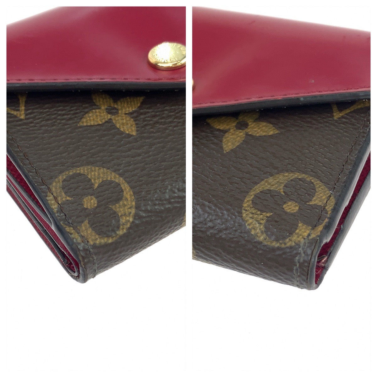 11144
 LOUIS VUITTON Louis Vuitton Monogram Portefeuille Zoe Fuchsia Brown Gold Hardware PVC M62932 Folding Wallet Compact Wallet Women's