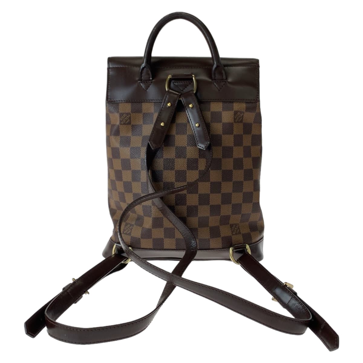 11146
LOUIS VUITTON ルイヴィトン ダミエ ソーホー ブラウン ゴールド金具 PVC N51132 デイパック バックパック  レディース