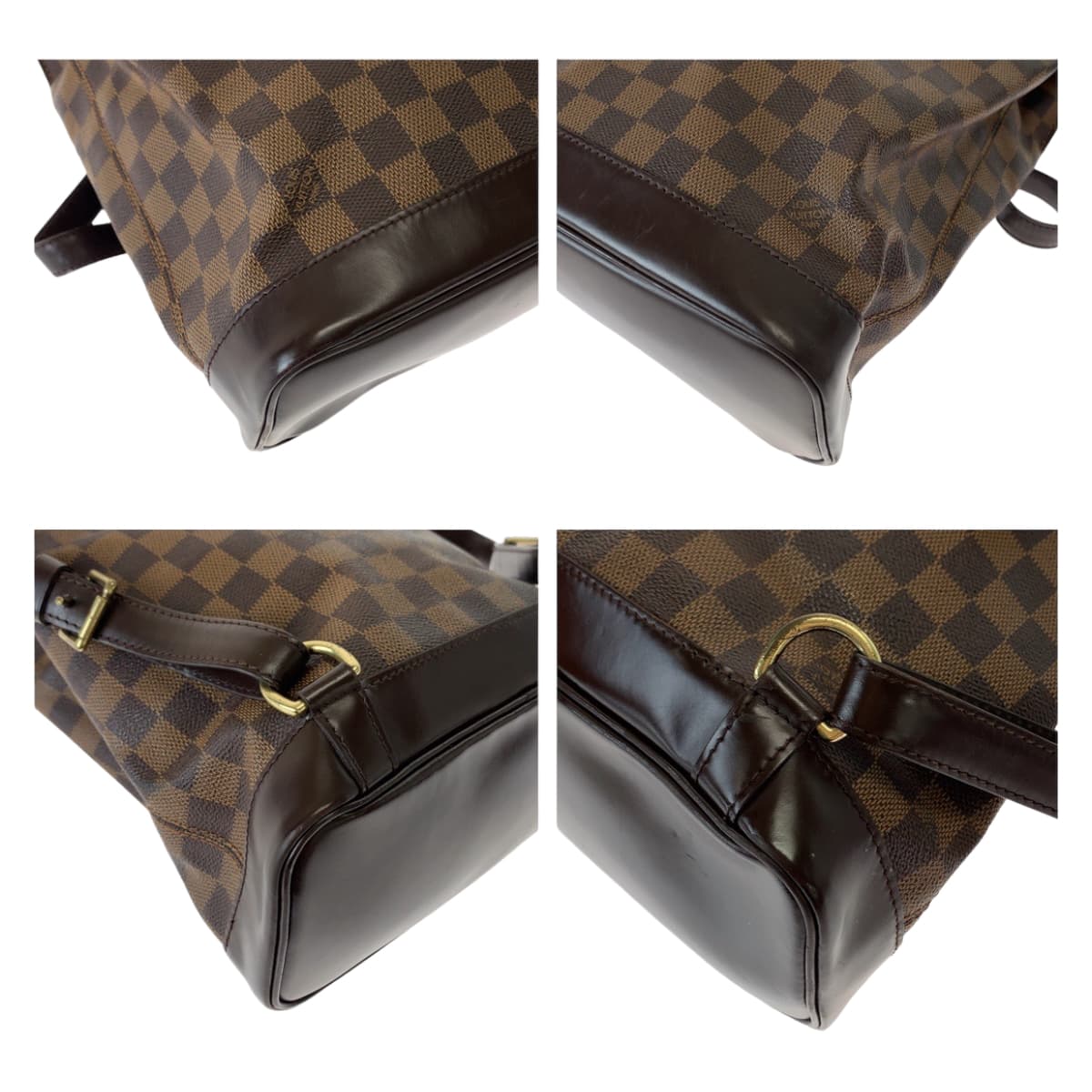 11146
LOUIS VUITTON ルイヴィトン ダミエ ソーホー ブラウン ゴールド金具 PVC N51132 デイパック バックパック  レディース