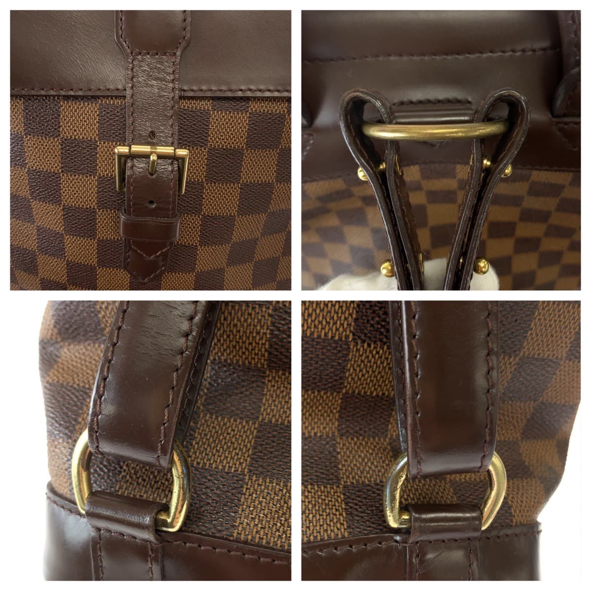 11146
LOUIS VUITTON ルイヴィトン ダミエ ソーホー ブラウン ゴールド金具 PVC N51132 デイパック バックパック  レディース
