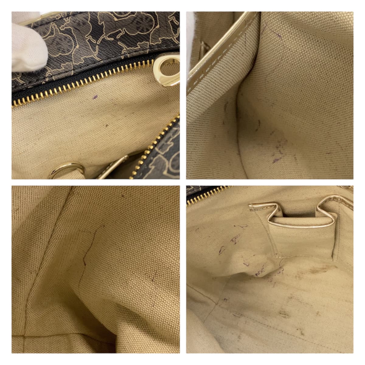 11147
CELINE セリーヌ ヴィンテージ サルキー 馬車柄 グレー マルチカラー シルバー金具 PVC トートバッグ ショルダーバッグ ハンドバッグ レディース ABP13