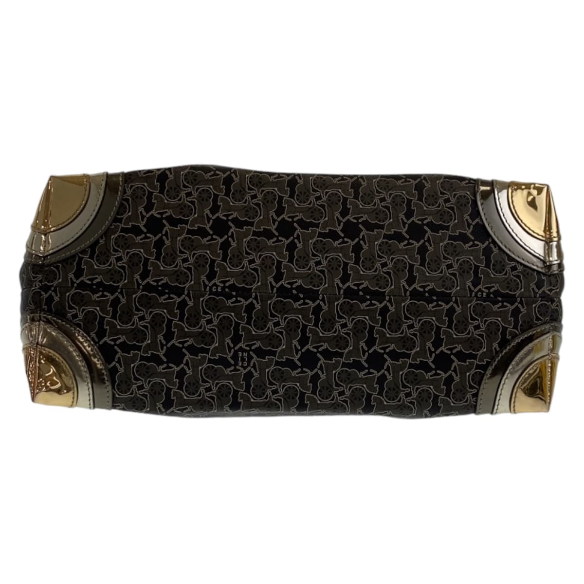 11147
CELINE セリーヌ ヴィンテージ サルキー 馬車柄 グレー マルチカラー シルバー金具 PVC トートバッグ ショルダーバッグ ハンドバッグ レディース ABP13