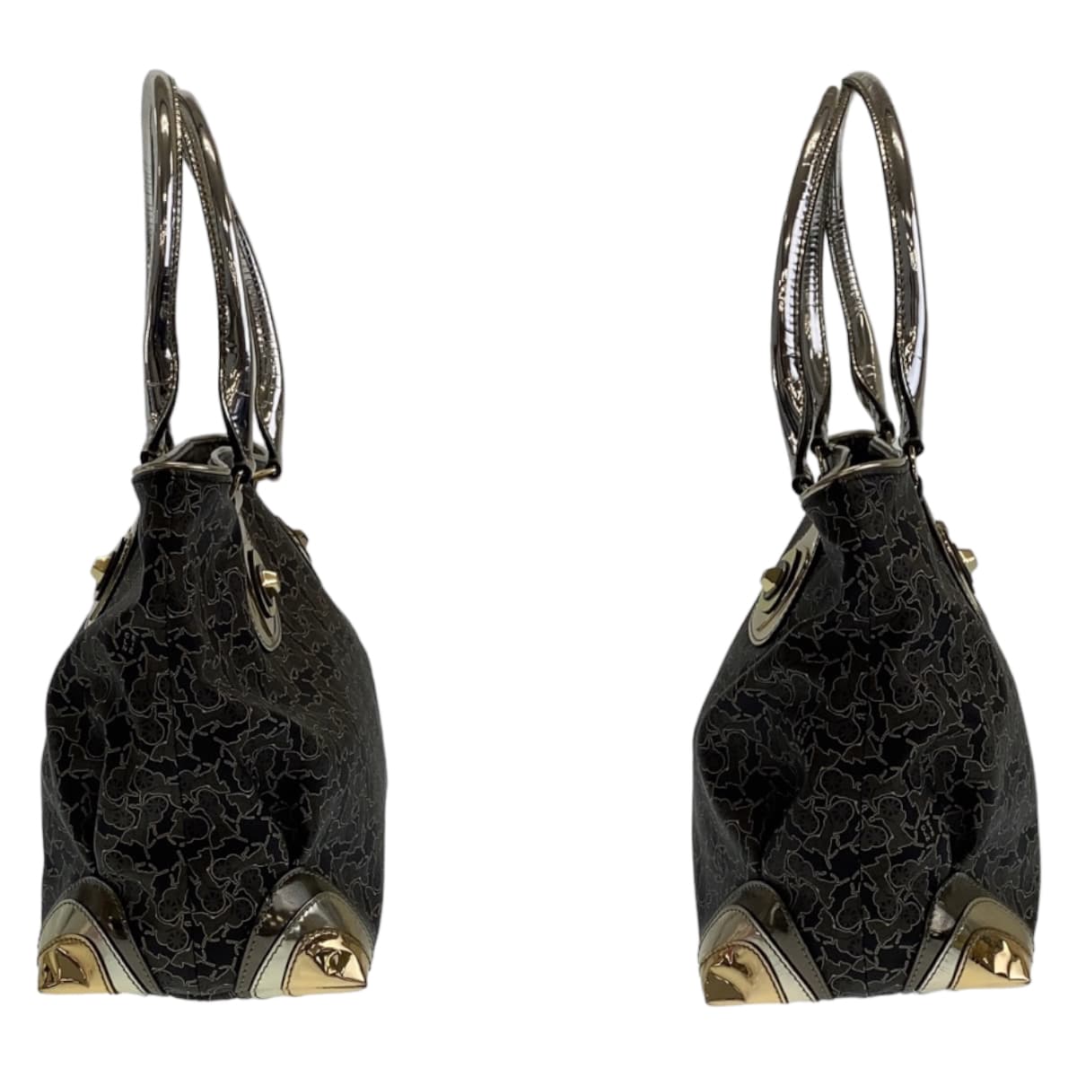 11147
CELINE セリーヌ ヴィンテージ サルキー 馬車柄 グレー マルチカラー シルバー金具 PVC トートバッグ ショルダーバッグ ハンドバッグ レディース ABP13