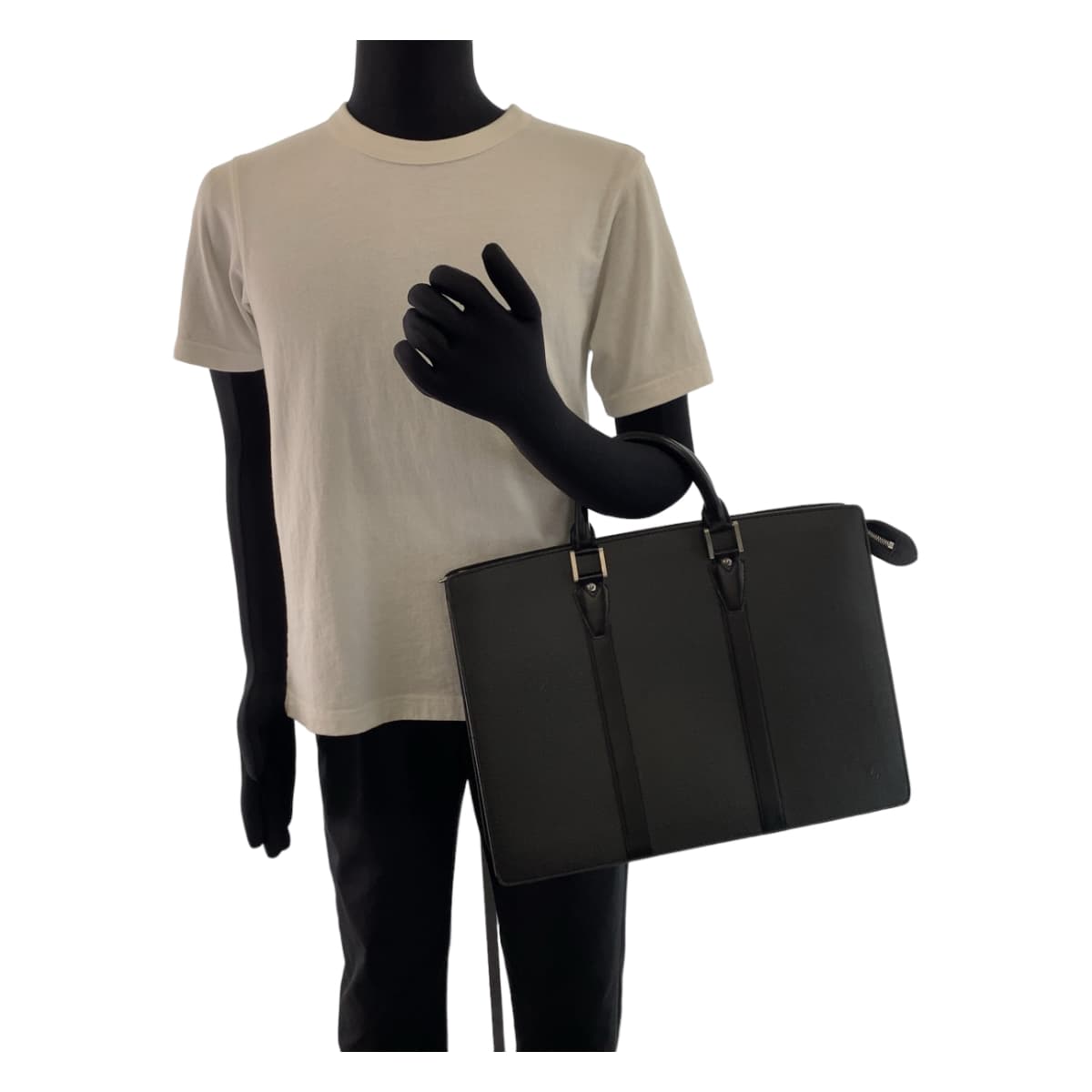 LOUIS VUITTON ルイヴィトン タイガ ポルトドキュマン ロザン ブラック 黒 アルドワーズ シルバー金具 タイガ M30054 ビジネスバッグ ブリーフケース A4対応  メンズ