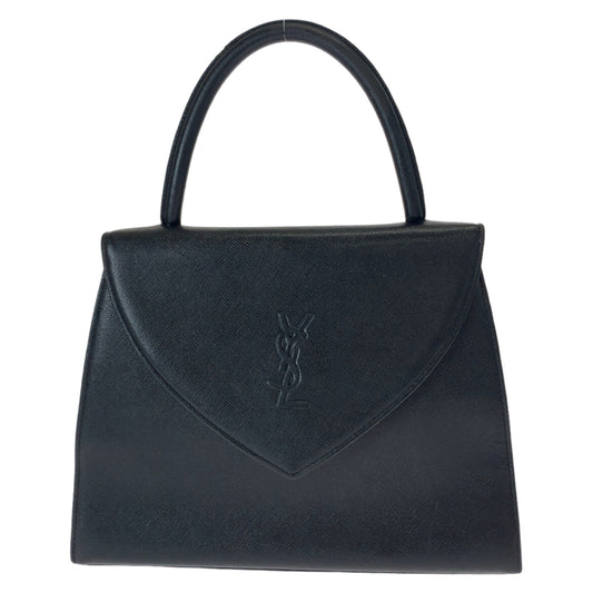 YVES SAINT LAURENT イヴ・サンローラン クラシック YSLロゴ ブラック 黒 レザー ハンドバッグ  レディース