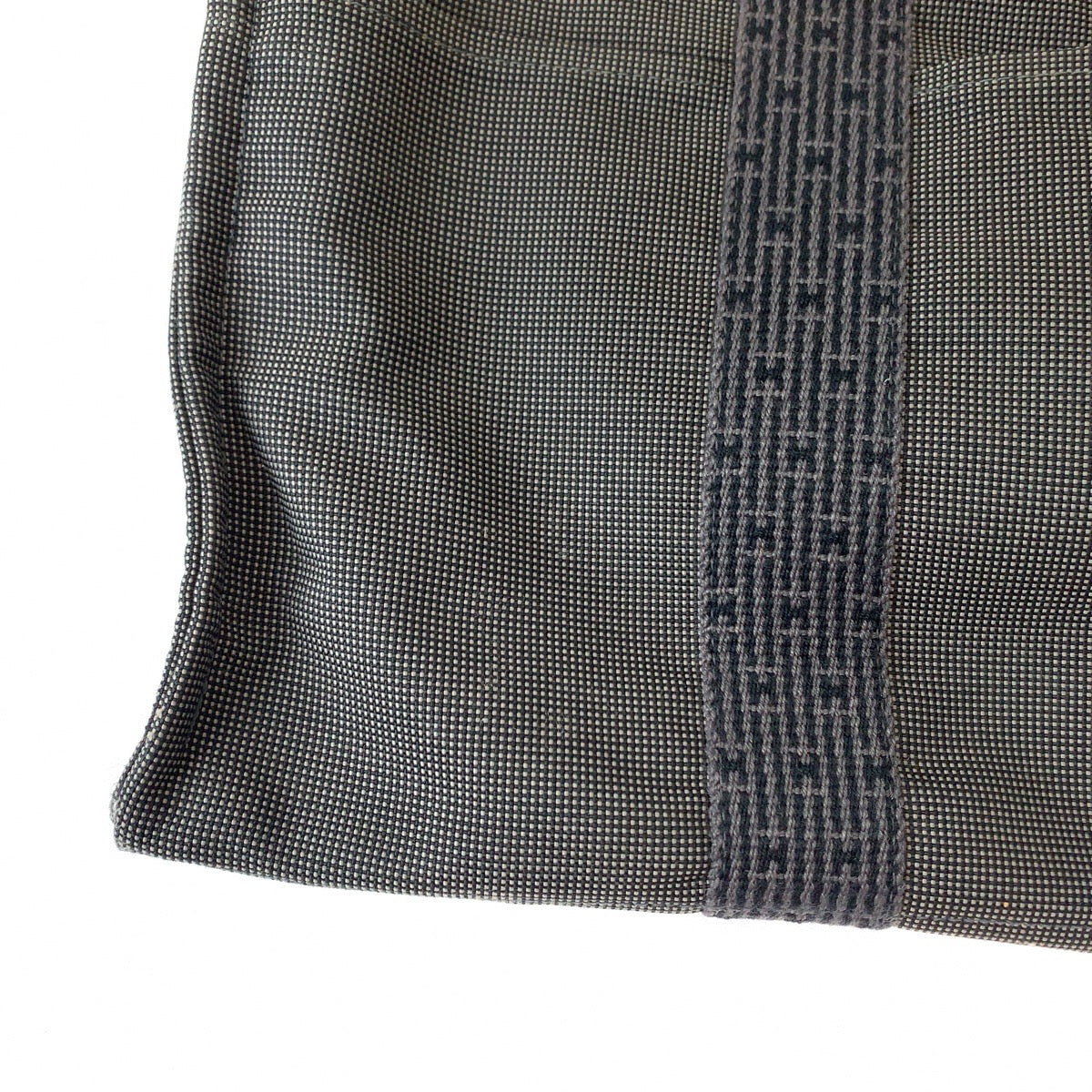 HERMES エルメス エールラインMM グレー ネイビー 紺 シルバー金具 キャンバス トートバッグ ハンドバッグ  レディース