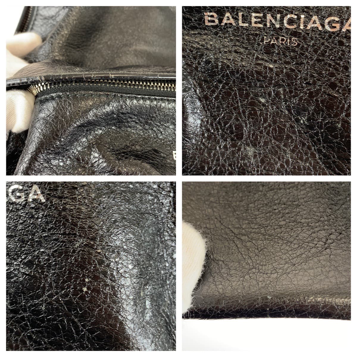 11157
BALENCIAGA バレンシアガ エッセンシャル しわ加工 男女兼用 ブラック 黒 シルバー金具 レザー バックパック リュックサック  メンズ
