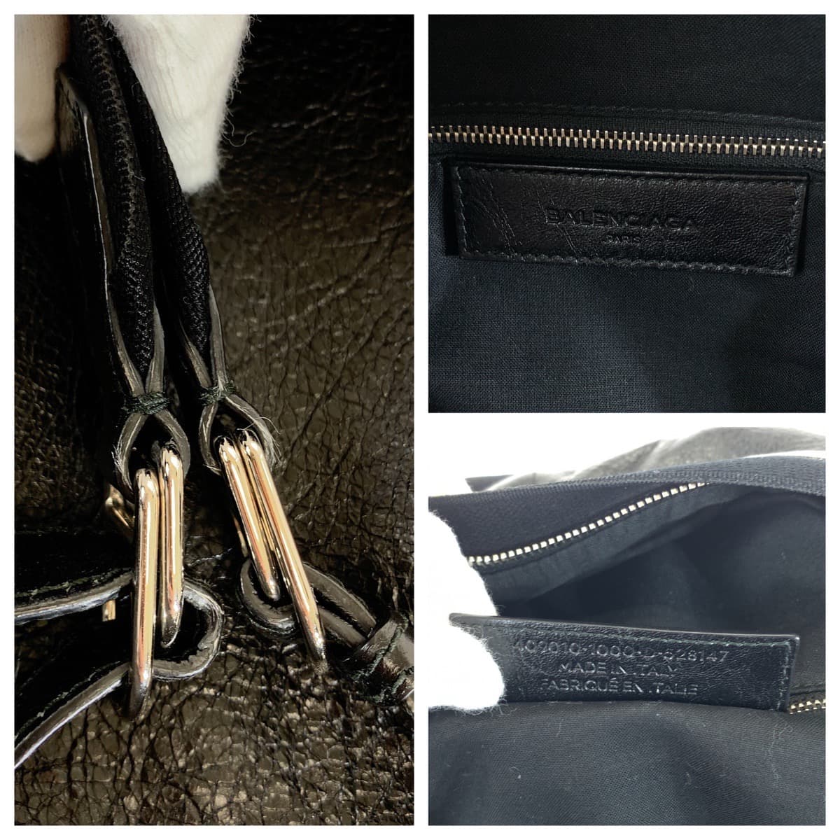 11157
BALENCIAGA バレンシアガ エッセンシャル しわ加工 男女兼用 ブラック 黒 シルバー金具 レザー バックパック リュックサック  メンズ