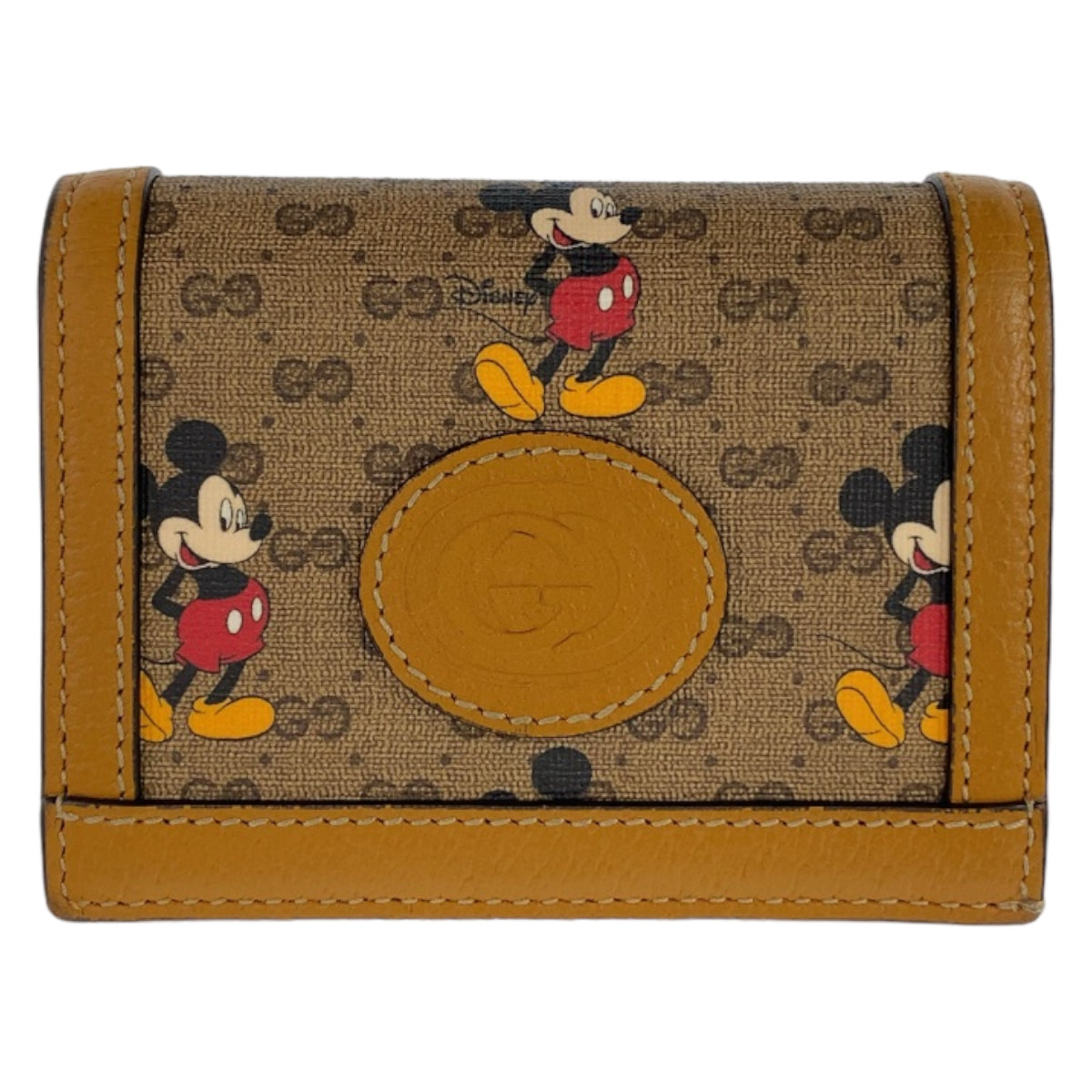 GUCCI グッチ ディズニー ベージュ ゴールド金具 GGスプリームキャンバス / レザー 602534 折財布 コンパクトウォレット  レディース
