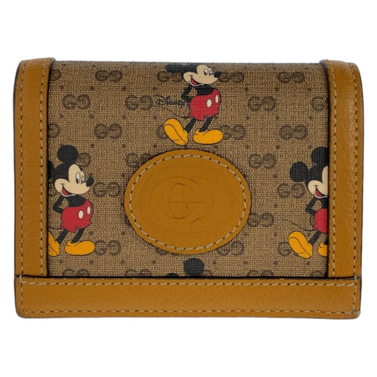 GUCCI グッチ ディズニー ベージュ ゴールド金具 GGスプリームキャンバス / レザー 602534 折財布 コンパクトウォレット  レディース