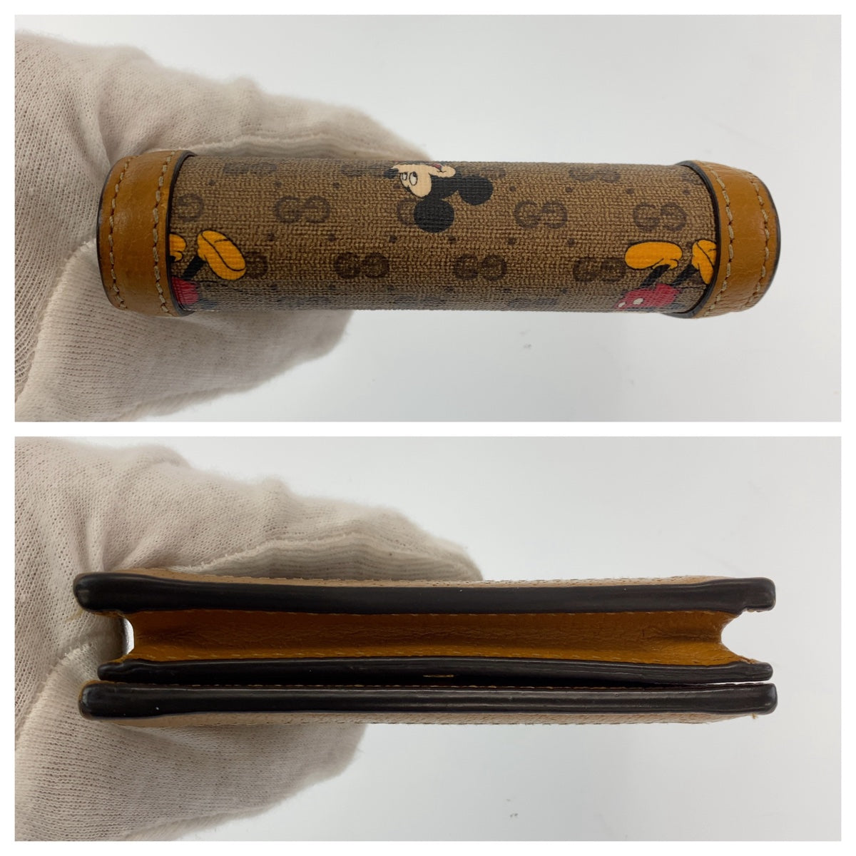GUCCI グッチ ディズニー ベージュ ゴールド金具 GGスプリームキャンバス / レザー 602534 折財布 コンパクトウォレット  レディース