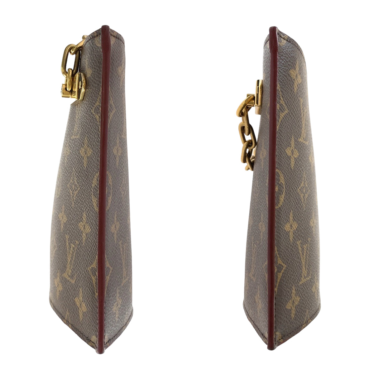 LOUIS VUITTON ルイヴィトン モノグラム チェーンクラッチバッグ ブラウン 茶 ゴールド金具 PVC M55646 クラッチバッグ セカンドバッグ  レディース