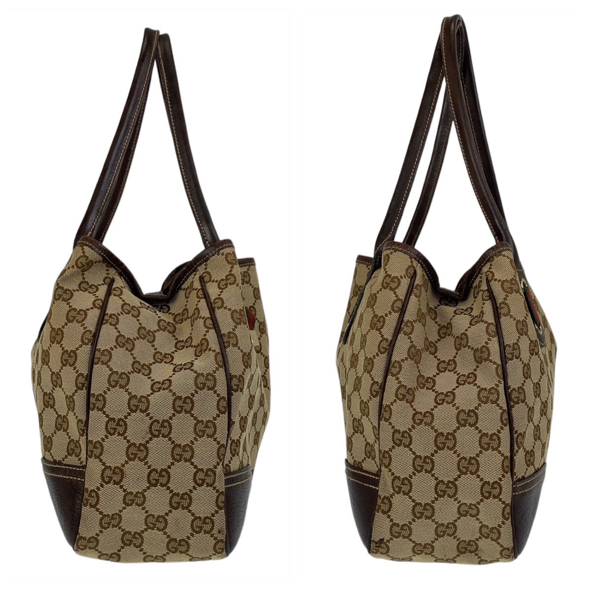 11163
GUCCI グッチ プリンシー シェリーライン GG柄 ベージュ ブラウン ゴールド金具 GGキャンバス / レザー 163805 トートバッグ ショルダーバッグ  レディース