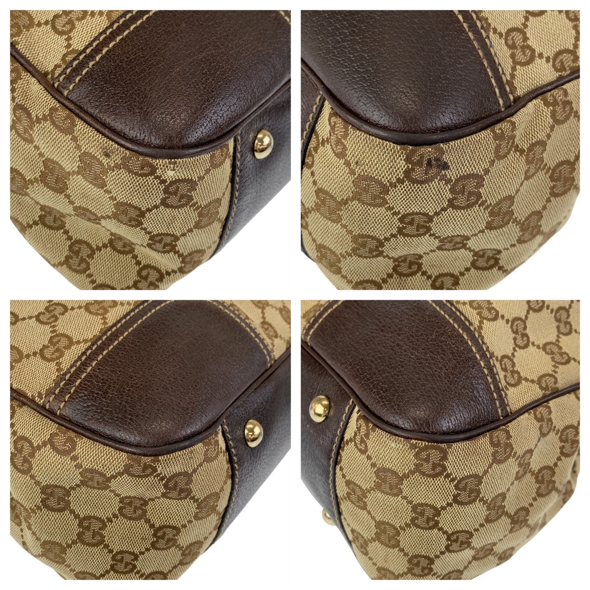 11163
GUCCI グッチ プリンシー シェリーライン GG柄 ベージュ ブラウン ゴールド金具 GGキャンバス / レザー 163805 トートバッグ ショルダーバッグ  レディース